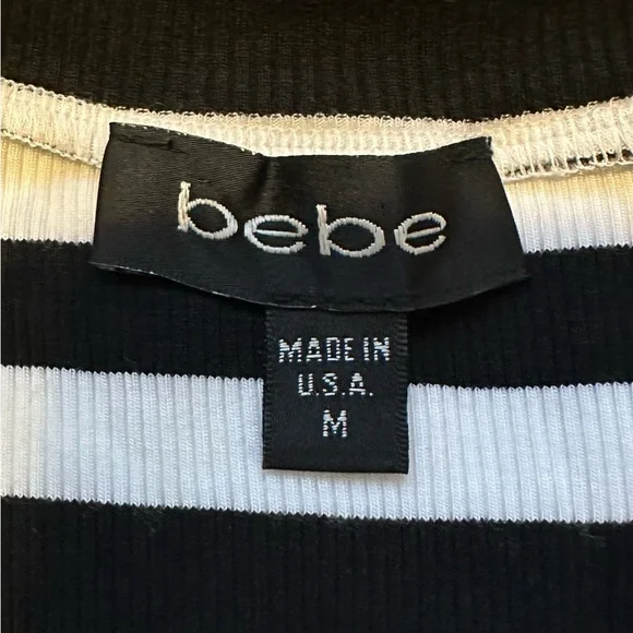 Bebe Black & white striped tank top - M - Picture 4 of 4